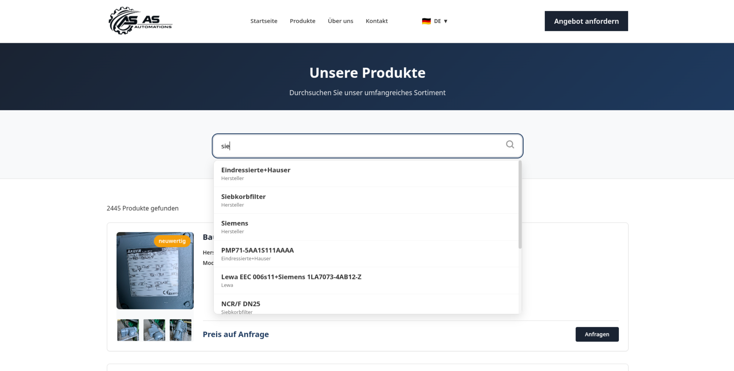 Intelligente Produktsuche